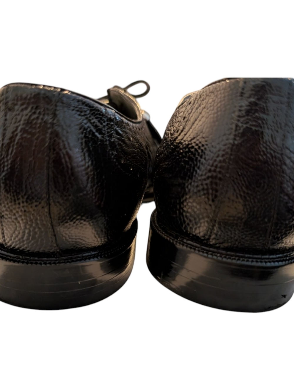 Belvedere Batta ElegantCap Toe Genuine Ostrich Lace Up Black Dress Shoe Sz 12 - Picture 7 of 14